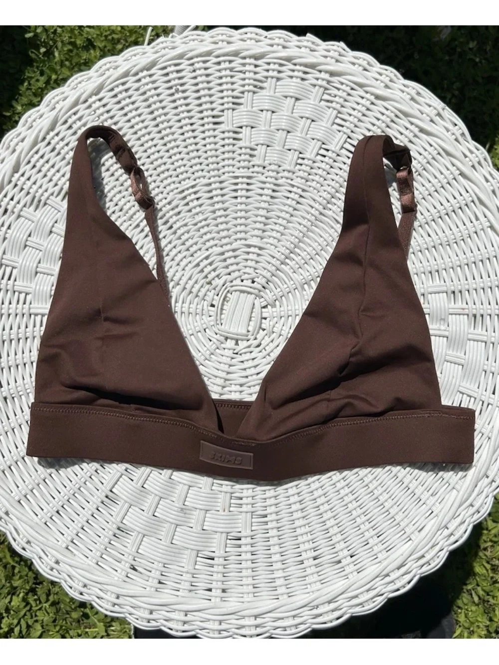 Skims Plunge Bikini Top & Bottom in Cocoa brown Size Medium